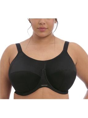 Elomi Energise Full-Cover Black Support Bra 44G NEW
